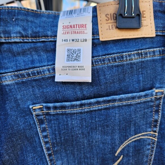 Levi Strauss Signature Women's High Rise Skinny Blue Jeans 14S 32x28 - Picture 5 of 6